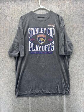Florida Panthers Shirt Mens XL Gray NHL Hockey Fanatics Stanley Cup Playoffs